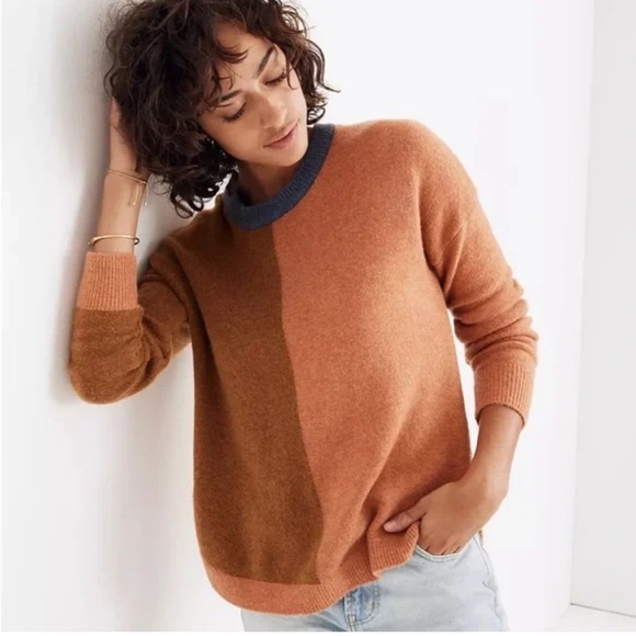 Madewell Westlake Color-block Long Sleeve Pullover Sweater Size Small - Picture 1 of 11